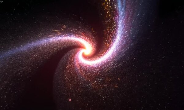 Vibrant Spiral Galaxy Twisting in Motion