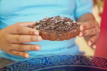 Delightful homemade chocolate dessert enjoyed during a sunny afternoon