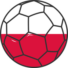 Fototapeta premium Ball Flag Football Euro 2024 Element