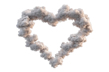 Abstract Smoke Heart Shape Design On Transparent Background Illustration