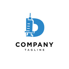 Letter D Syringe Logo Icon Vector