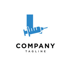 Fototapeta premium Letter L Syringe Logo Icon Vector