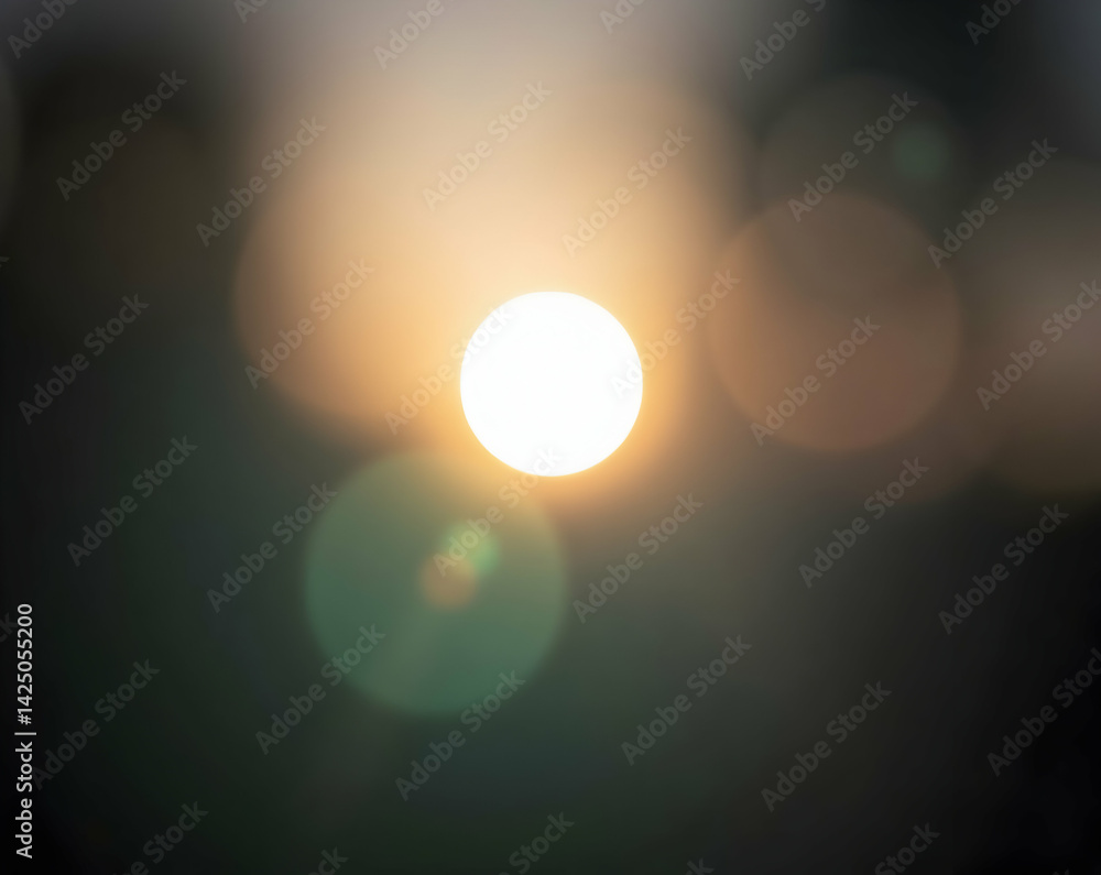 Poster abstract lens flare with soft gradients creating a mesmerizing bokeh effect, suitable for various cr