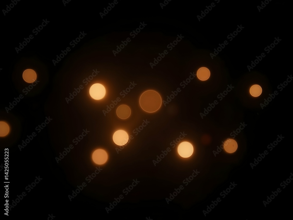 Poster abstract light orbs floating in the stillness, a captivating display of sparkle, bokeh, and radiant 