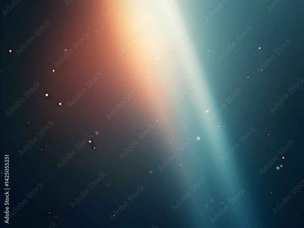 Poster abstract light leak film overlay with luminous edges and atmospheric particles, creating a dreamy an