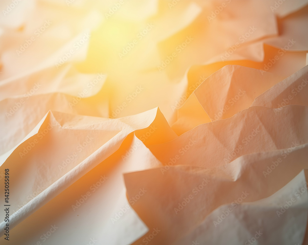 Poster abstract paper art, dynamic texture with soft glow and delicately blurred edges, evoking a sense of 