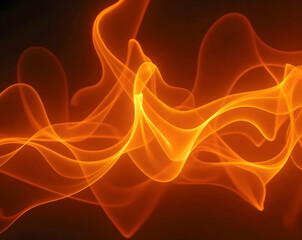 Obraz premium Abstract orange glowing waves with heat distortion effect, perfect for science, energy or futuristic themes, evoking warmth and movement