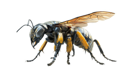 Ancient wasp Ypresiosirex orthosemos on a white background