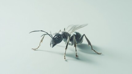 Detailed close-up of a digitally-rendered ant