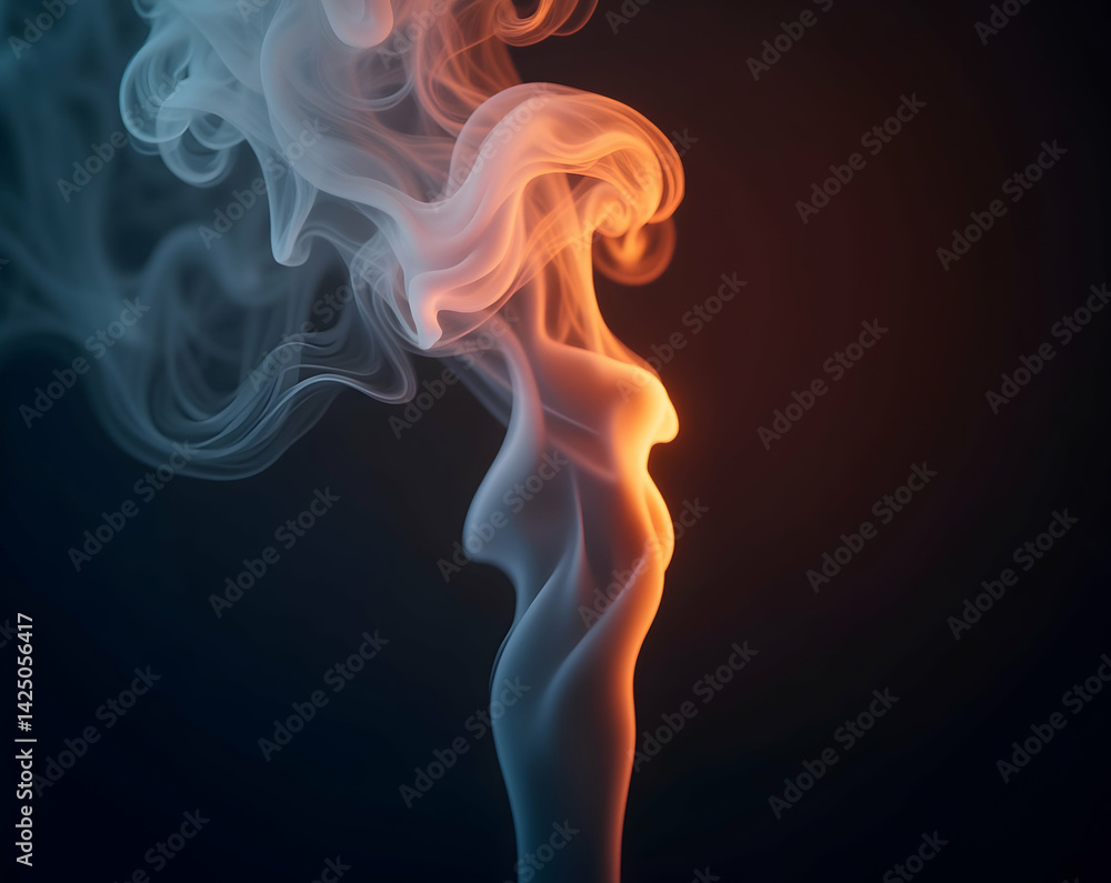 Aufkleber abstract smoke plume with ethereal glow and delicately blurred edges creating a mesmerizing visual d