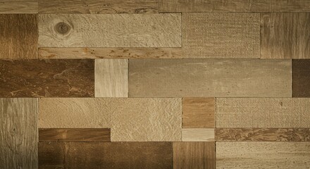 Wooden Blocks Pattern in Brown Tones Background