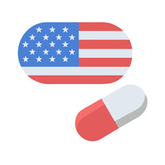 vector illustration of a USA pill