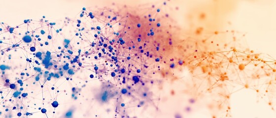 Captivating interconnected spheres and lines over gradient background for technology science and networking applications