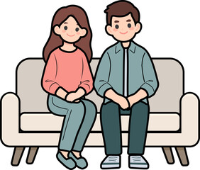 Family Photo with Parents and Children – Flat Style