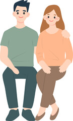 Family Photo with Parents and Children – Flat Style