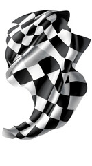 Checkered Flag Waving Illustration Isolated On Transparent Background