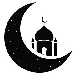 crescent moon symbolizing month of ramadan