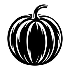 Black and White Simple Pumpkin Illustration for Halloween and Thanksgiving