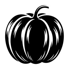 Simple yet striking black and white pumpkin silhouette, perfect for autumn