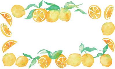 水彩のレモンイラスト。水彩画のレモンベクター素材。夏のレモン背景イラスト。Watercolor lemon illustration. Watercolor lemon vector material. Summer lemon background illustration.