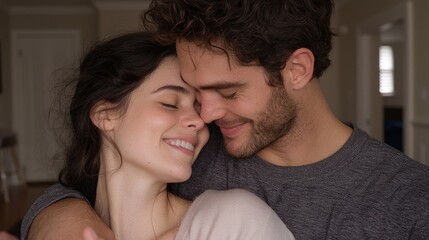 Obraz premium Affectionate Couple Close Up