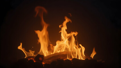 Captivating Campfire Flames with Soft Flickering Glow, A Warm and Inviting Image Evoking Comfort, Relaxation, and the Timeless Beauty of Nature's Fiery Embrace
