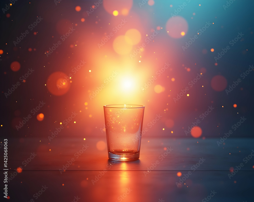 Poster captivating light beam passing through textured glass, creating a mesmerizing, dreamy backdrop with 