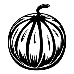 Simple graphic illustration of a stylized pumpkin with smooth vector lines