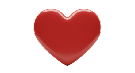 A shiny red heart centered on a black background rendered as a digital image for valentines day