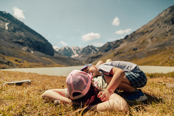 Mother and son hikers adventuring trip in the back country. The silence around me awakens senses....