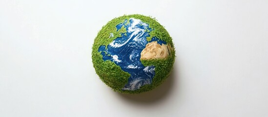 Earth Globe Concept with Greenery and Water Depiction Emphasizing Ecological Harmony