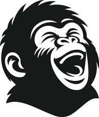 Baby gorilla vector silhouette
