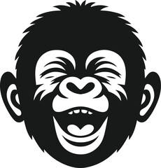 Baby gorilla vector silhouette