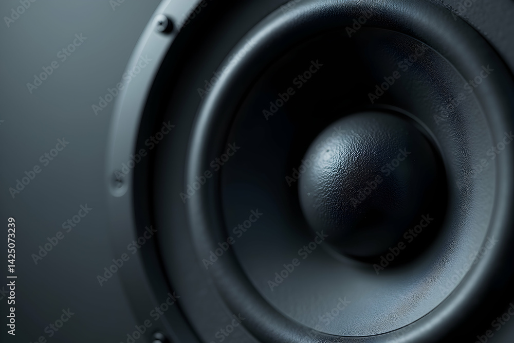Aufkleber close-up of a speaker cone capturing sound waves and vibrations, perfect for audio visualizations an