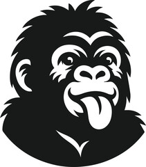 Baby gorilla vector silhouette