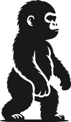 Baby gorilla vector silhouette