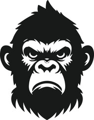 Baby gorilla vector silhouette