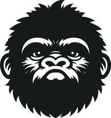 Baby gorilla vector silhouette