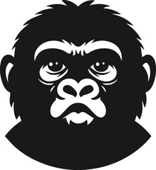 Baby gorilla vector silhouette