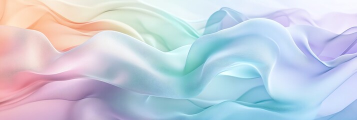 Fototapeta premium Flowing Fabric Waves with Soft Pastel Colors Abstract Background