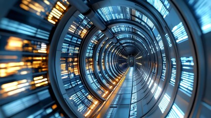 Futuristic Data Tunnel, Sci-Fi Corridor - Futuristic technology