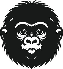 Baby gorilla vector silhouette