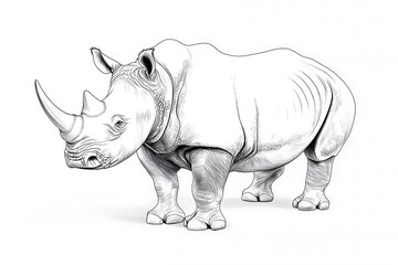 Obraz premium Rhinoceros Drawing Wildlife