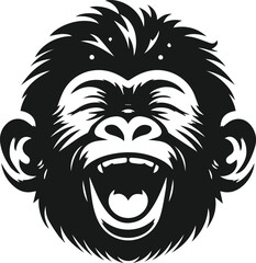 Baby gorilla vector silhouette
