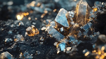 Shiny minerals symbolize rare earth elements deal, highlighting their economic and technological significance,
