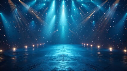 Stage Spotlight with Laser Rays for Concert Lighting