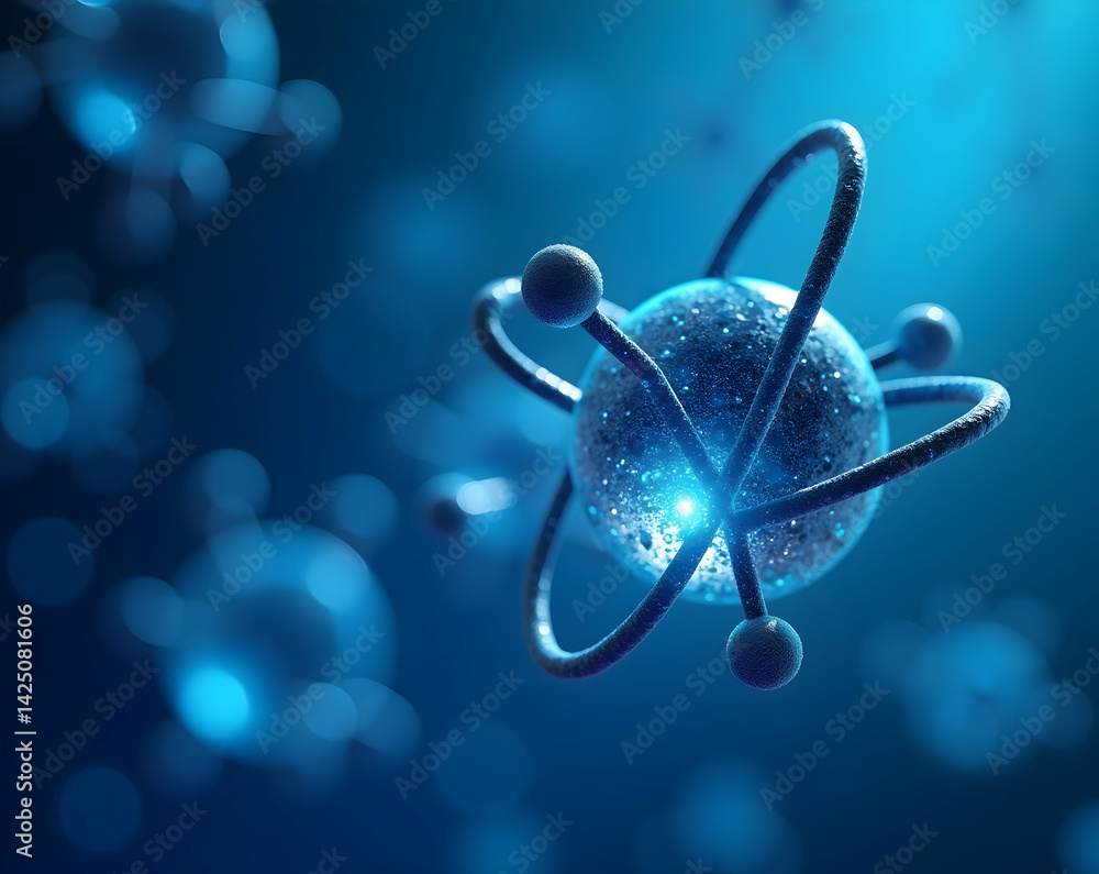 Poster detailed 3d render of atomic structures, exploring the intricate world of molecular science and adva