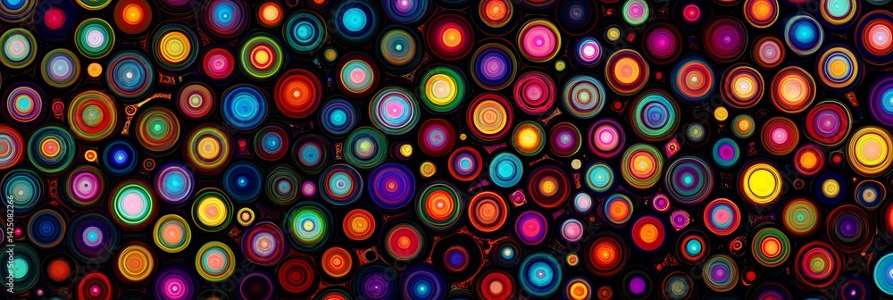 Poster colorful circles abstract background design with concentric rings and patterns