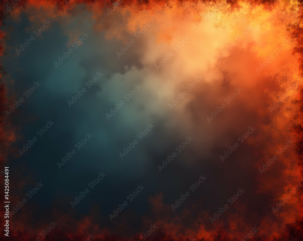 Poster dramatic burning edge effect overlay with a gradual singeing transformation, creating a captivating 