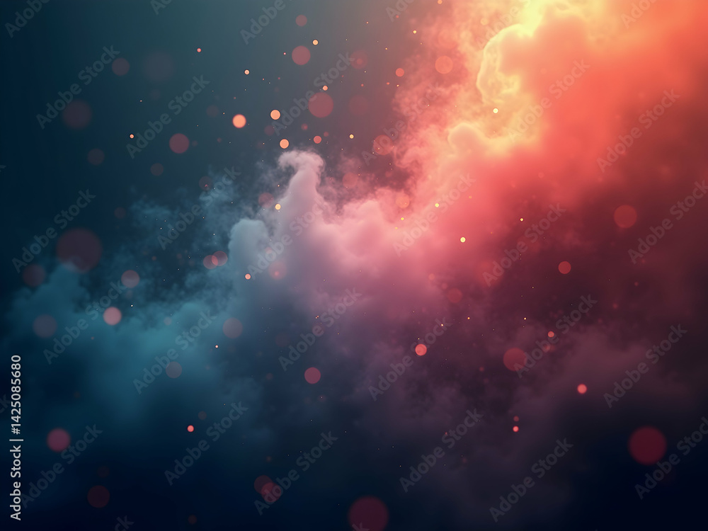 Poster dreamy skies, a realistic haze overlay for graphic blending with ethereal highlights creating an atm